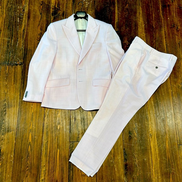 Express Men’s Slim Pink Suit wool blend Modern Tech jacket